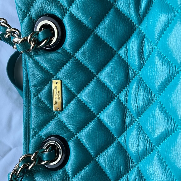 Kate Spade Turquoise double handle handbag. Excellent used condition. See photos - Picture 3 of 4